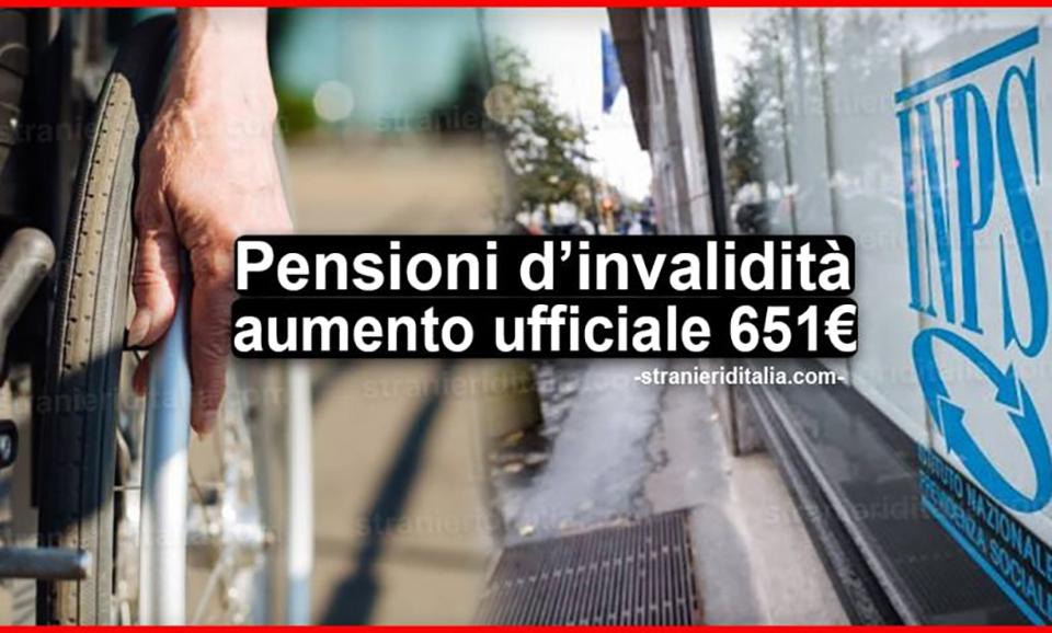 Aumento Pensioni Invalidità 2021 Italia 2021
